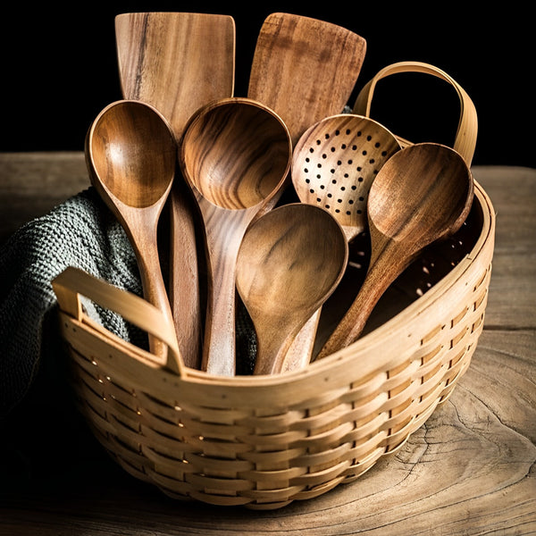 Teak Wood Cooking Utensils